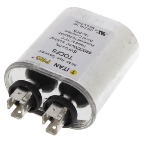 Titan Pro TOCF5 - 5 MFD Oval Motor Run Capacitor (440/370V)