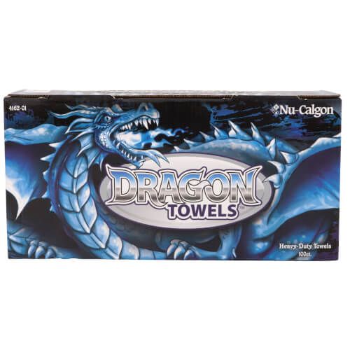 Nu-Calgon 4162-01- Dragon Towels (100-Count Box) – Durable, Lint-Free, Heavy-Duty Cleaning Towelss