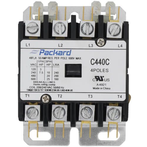 Packard C440C - 4 Pole Contactor (208/240V, 40 Amp)