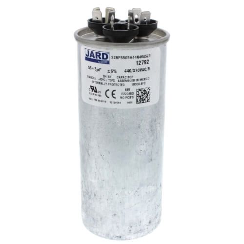 Jard 12792 - 55/5 MFD Round Run Capacitor (440/370V)