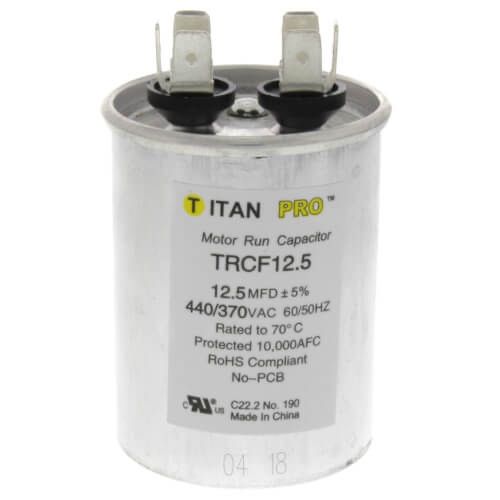 Titan Pro TRCF12.5 - 12.5 MFD Round Motor Run Capacitor (440/370V)