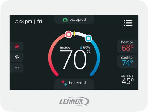 Lennox 24K53 – 507611-04 CS8500 Series Commercial Touchscreen Programmable Thermostat with CO2 Sensing, No Wi-Fi, 4 Heat/4 Cool