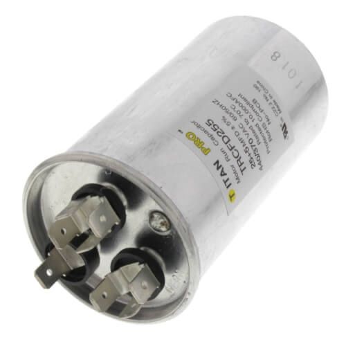 Titan Pro TRCFD255 - 25/5 MFD Round Dual Motor Run Capacitor (440/370V)