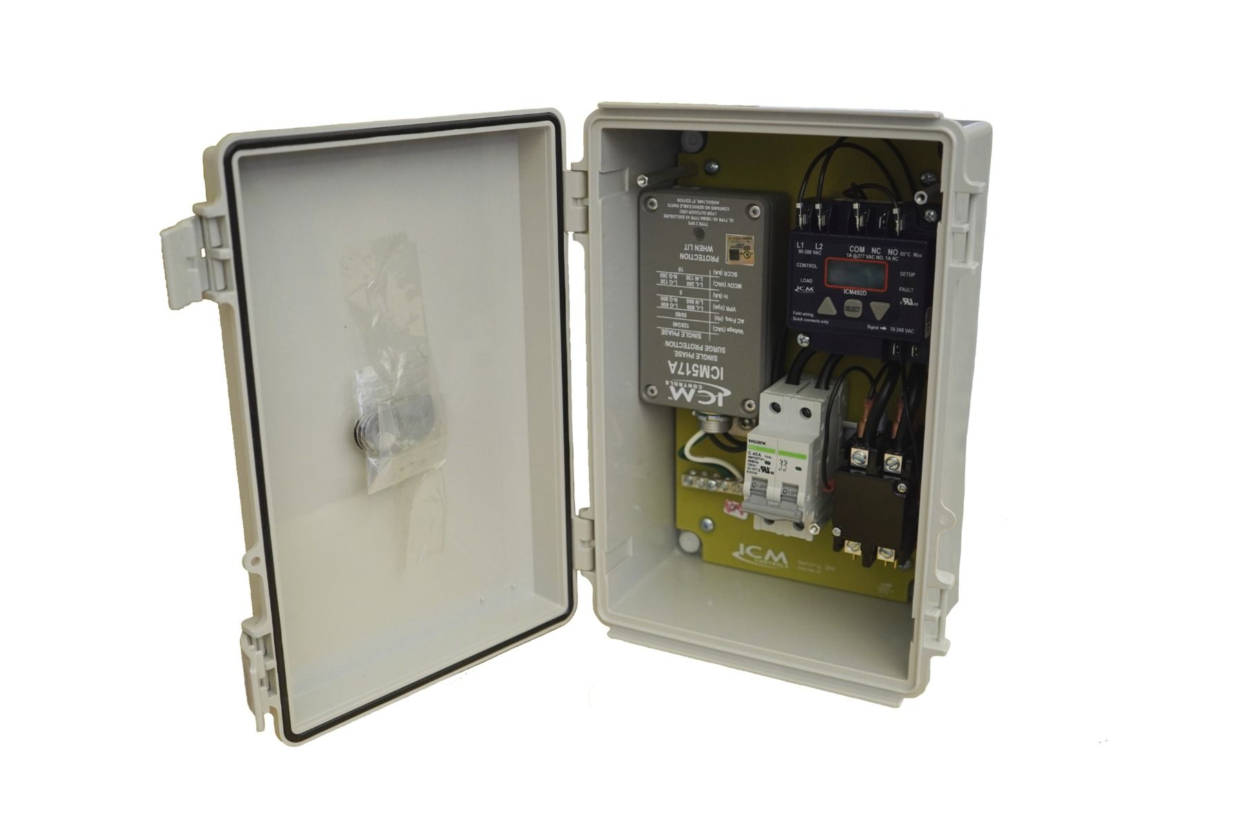 ICM Sentry 3N1 – Single Phase Line Voltage Monitor with Surge Protection & Disconnect Breaker for 240V HVAC/R Equipment