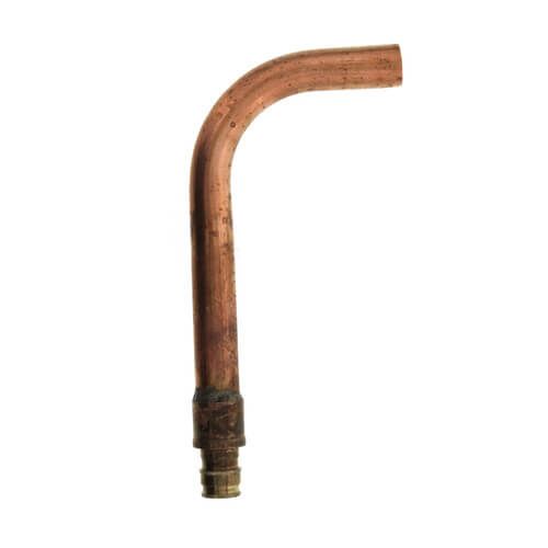 Uponor LF2875050 - 1/2" ProPEX Brass x 1/2" Copper Stub Elbow, 3" x 6" (Lead Free Brass)