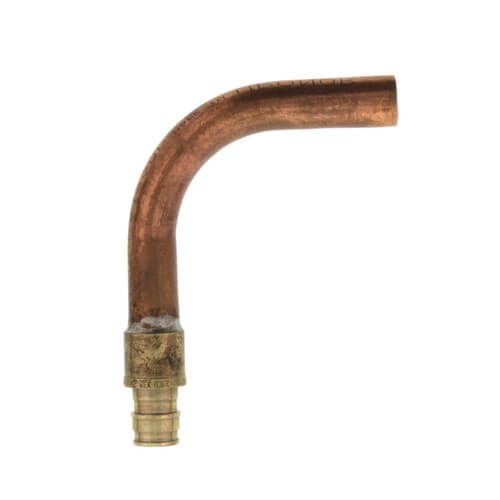 Uponor LF2885050 - 1/2" ProPEX Brass x 1/2" Copper Stub Elbow, 3" x 4" (Lead Free Brass)