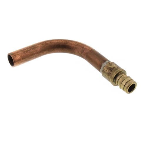 Uponor LF2885050 - 1/2" ProPEX Brass x 1/2" Copper Stub Elbow, 3" x 4" (Lead Free Brass)
