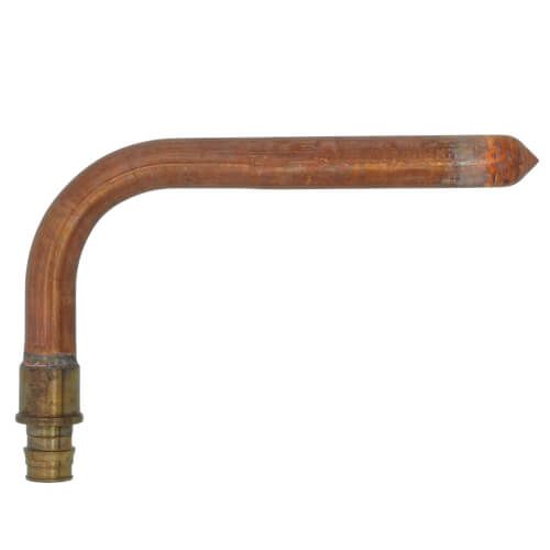 Uponor LF2897575 - Copper Stub Ell, 3/4" PEX x 3/4" Copper, 4" x 8" (Lead Free Brass)