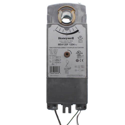Honeywell MS4120F1204 - Two Position Damper Actuator w/ Spring Return and Aux. Switches for Fire and Smoke Applications (175 lb-in)