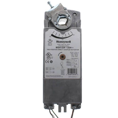 Honeywell MS4120F1204 - Two Position Damper Actuator w/ Spring Return and Aux. Switches for Fire and Smoke Applications (175 lb-in)