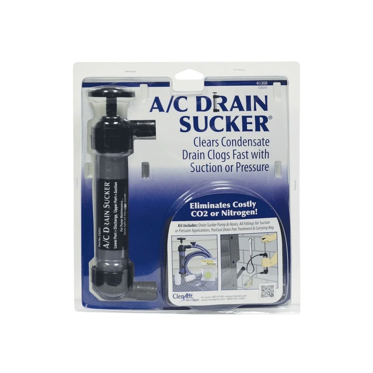 Nu-Calgon 61308 - A/C Drain Sucker - Clog Repair and Treatment Kit