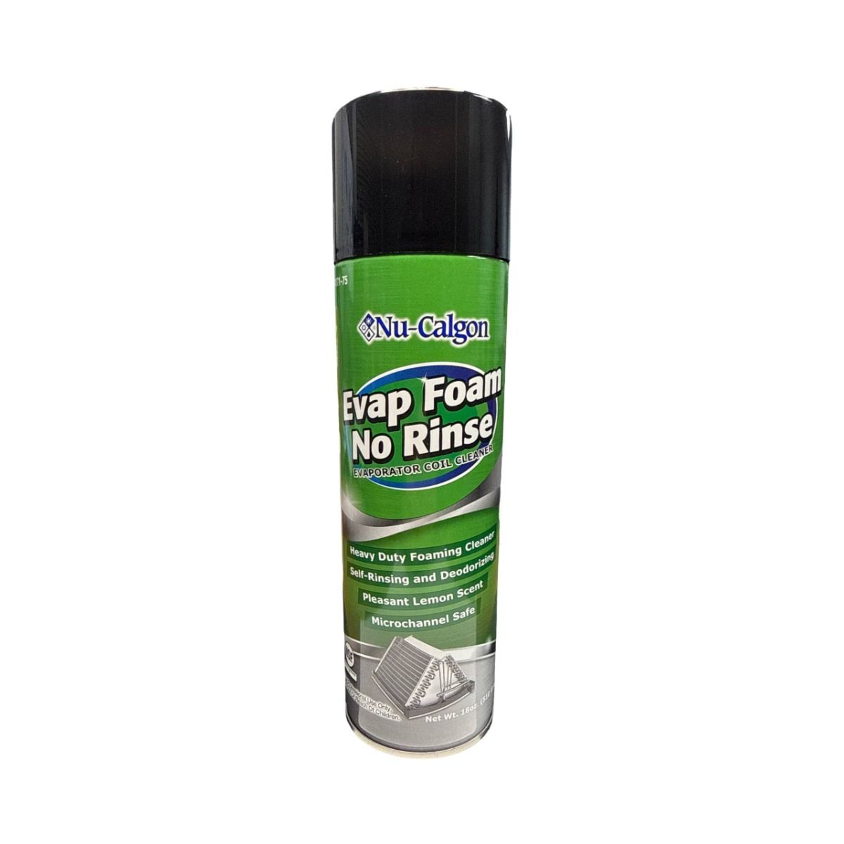 Nu-Calgon 4171-75 Evap Foam No Rinse Evaporator Coil Cleaner, 18 oz Aerosol Spray – HVAC AC Coil Cleaning Foam for Air Conditioner and Refrigeration Systems