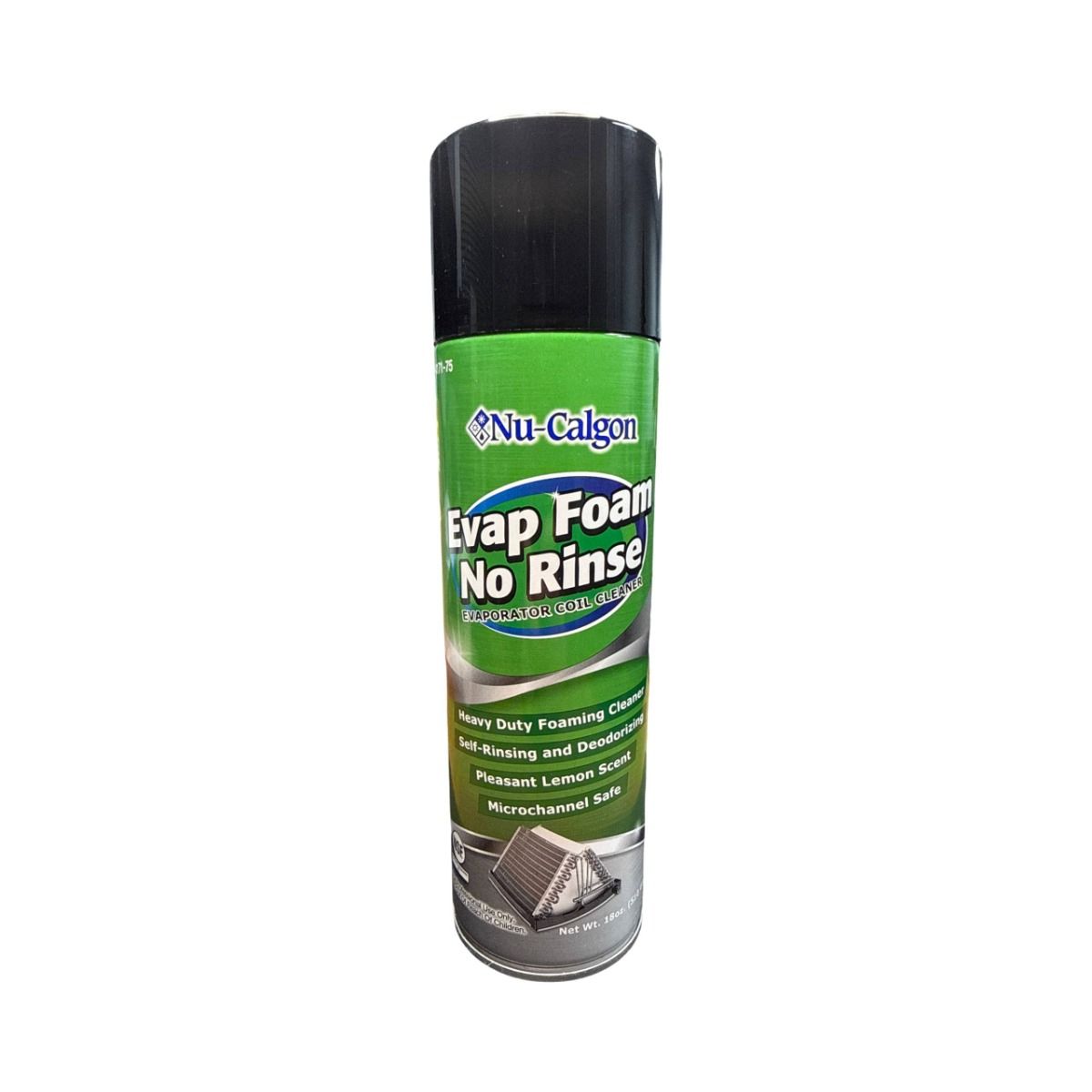 Nu-Calgon 4171-75 Evap Foam No Rinse Evaporator Coil Cleaner, 18 oz Aerosol Spray – HVAC AC Coil Cleaning Foam for Air Conditioner and Refrigeration Systems