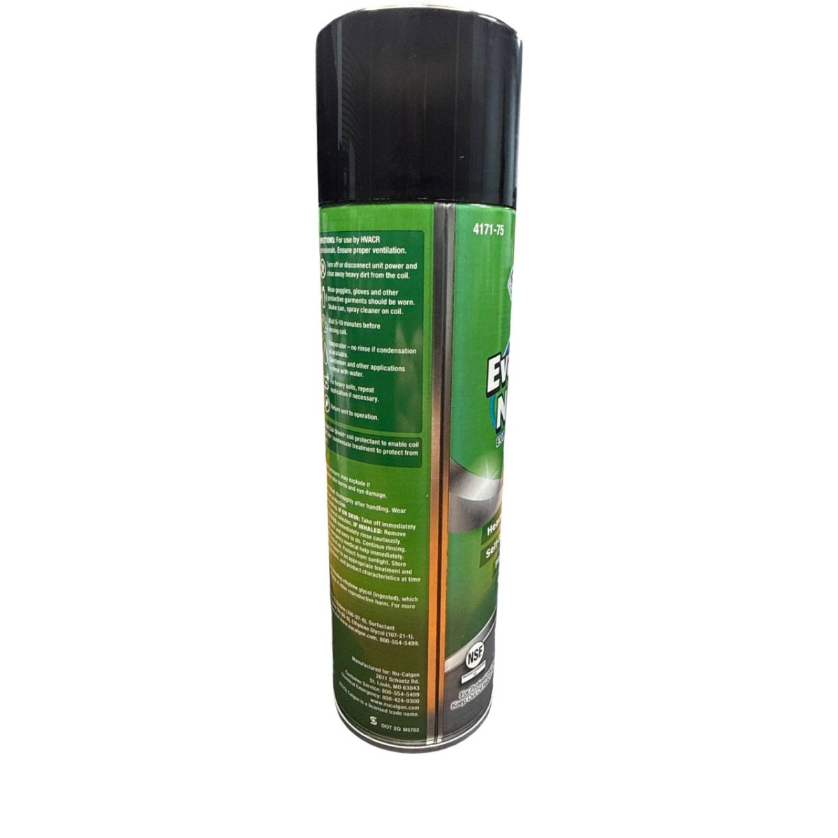 Nu-Calgon 4171-75 Evap Foam No Rinse Evaporator Coil Cleaner, 18 oz Aerosol Spray – HVAC AC Coil Cleaning Foam for Air Conditioner and Refrigeration Systems