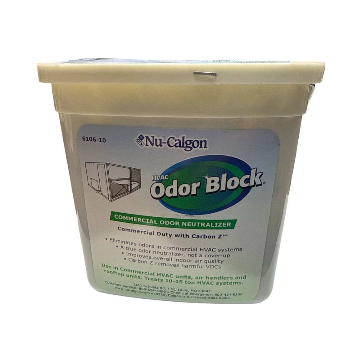 Nu-Calgon 6106-10 ClenAir HVAC Odor Block Commercial, 10–15 Ton Systems, 4 Month Treatment (Previously 61061)