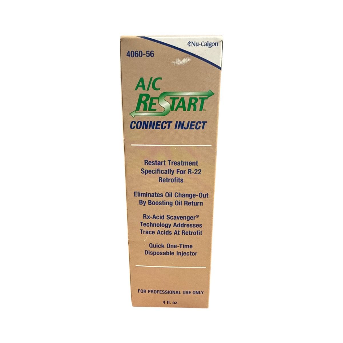 Nu-Calgon 4060-56 A/C ReStart Connect Inject, 4 oz POE Retrofit Treatment for R-22 to R-407C/R-427A, Treats Up to 5 Tons