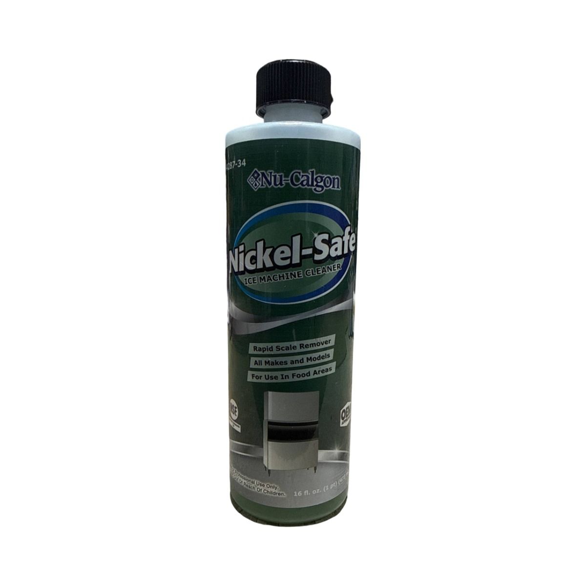 Nu-Calgon 4287-34 Nickel-Safe Ice Machine Cleaner 16 oz – Citric & Phosphoric Acid Descaler for Nickel & Tin-Plated Evaporators, NSF Registered OEM Approved