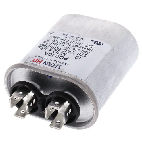 Titan HD POC10A - 10 MFD Oval Motor Run Capacitor (370V)