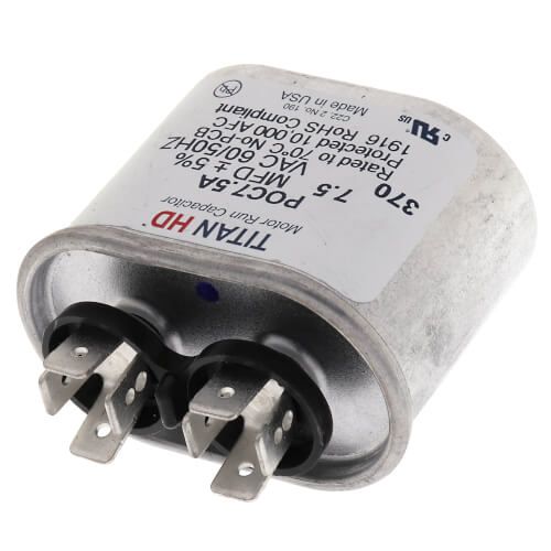 Titan HD POC7.5A - 7.5 MFD Oval Motor Run Capacitor (370V)