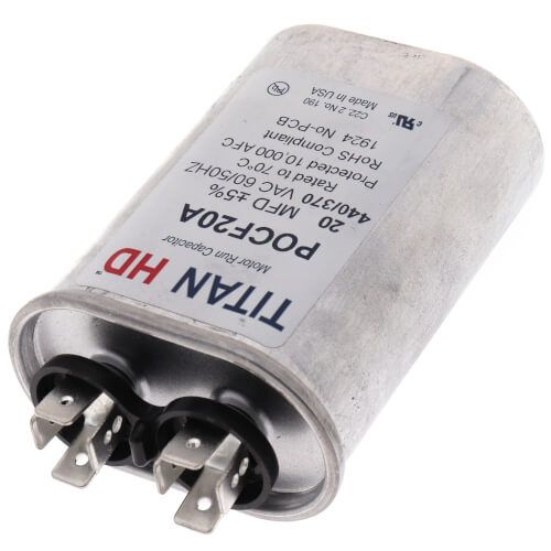 TITAN HD POCF20A - 20 MFD Oval Motor Run Capacitor (440/370V)
