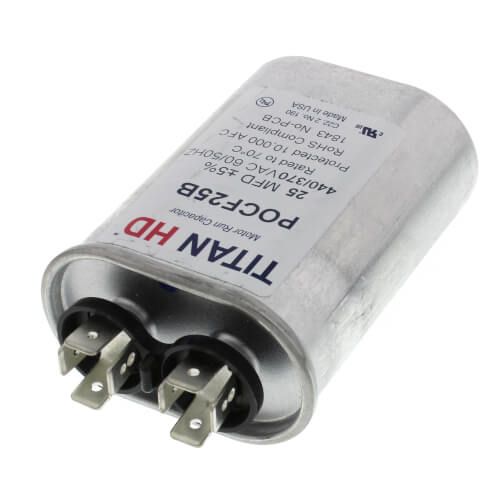 Titan HD POCF25B - 25 MFD Oval Motor Run Capacitor (440/370V)