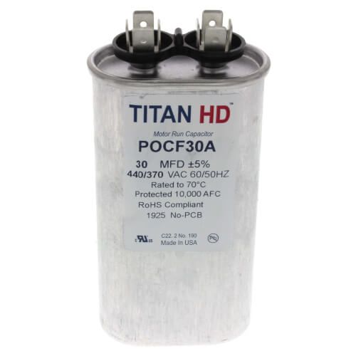 TITAN HD POCF30A - 30 MFD Oval Motor Run Capacitor (440/370V)