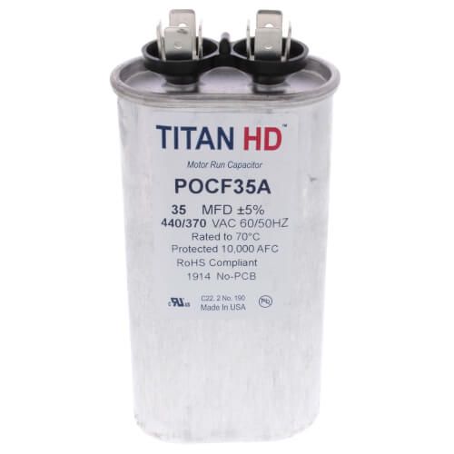 TITAN HD POCF35A - 35 MFD Oval Motor Run Capacitor (440/370V)