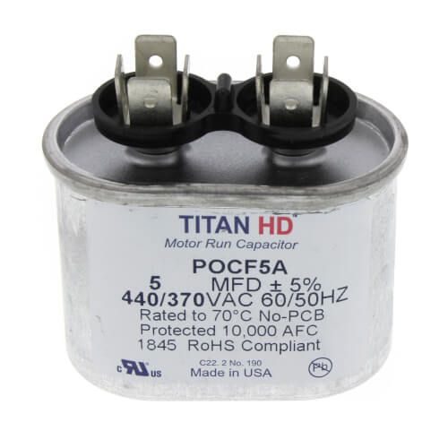 TITAN HD POCF5A - 5 MFD Oval Motor Run Capacitor (440/370V)