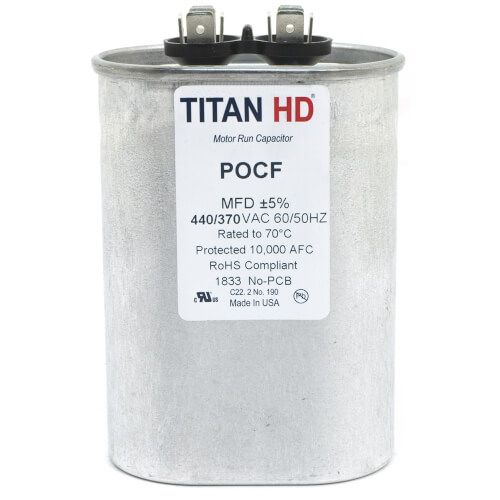 TITAN HD POCF60A - 60 MFD Oval Motor Run Capacitor (440/370V)