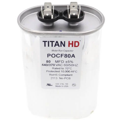 TITAN HD POCF80A - 80 MFD Oval Motor Run Capacitor (440/370V)
