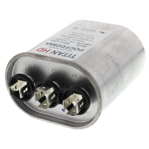 TITAN HD POCFD255A - 25/5 MFD Oval Dual Motor Run Capacitor (440/370V)