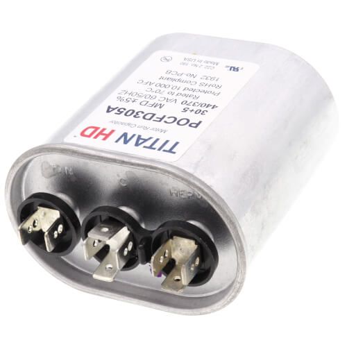 TITAN HD POCFD305A - 30/5 MFD Oval Dual Motor Run Capacitor (440/370V)