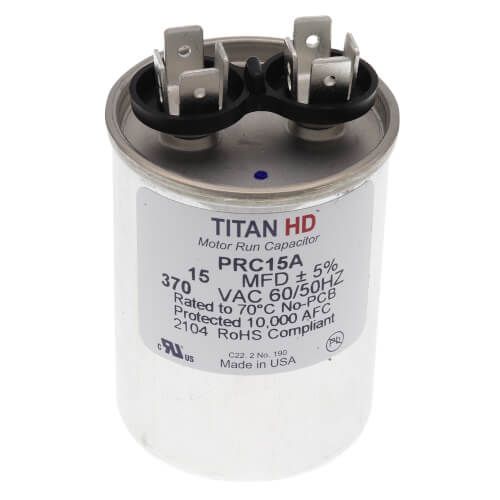 TITAN HD PRC15A - 15 MFD Round Motor Run Capacitor (370V)