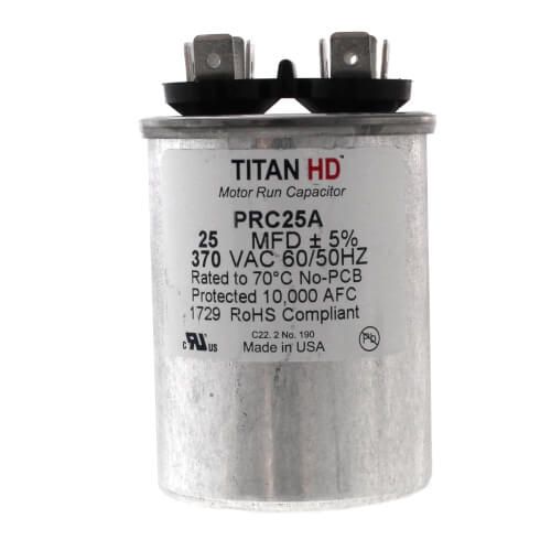 TITAN HD PRC25A - 25 MFD Round Motor Run Capacitor (370V)