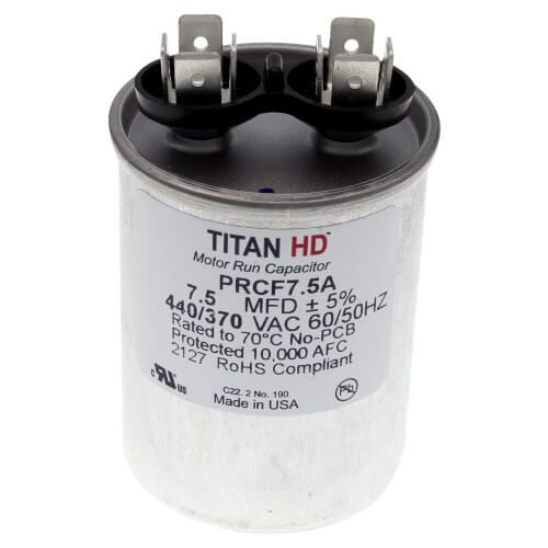 TITAN HD PRC7.5A - 7.5 MFD Round Motor Run Capacitor (370V)