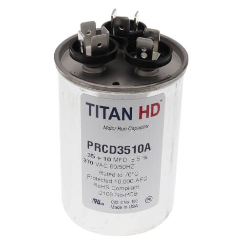 TITAN HD PRCD3510A - 35/10 MFD Round Dual Motor Run Capacitor (370V)