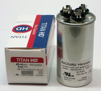 TITAN HD PRCD404A - 40/4 MFD Round Dual Motor Run Capacitor (370V)