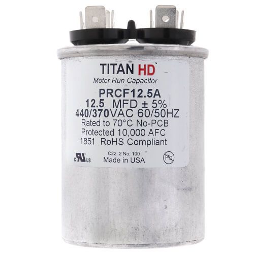 TITAN HD PRCF12.5A - 12.5 MFD Round Motor Run Capacitor (440/370V)