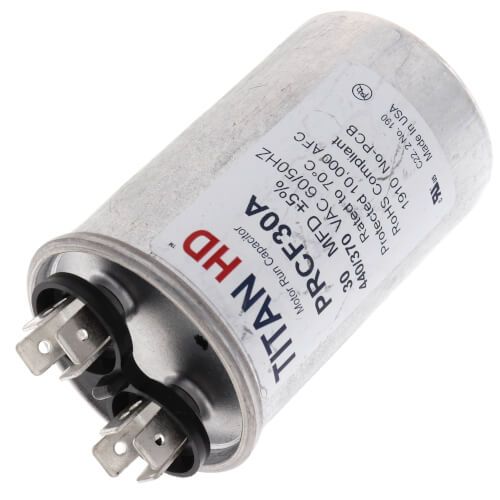 Titan HD PRCF30A - 30 MFD Round Motor Run Capacitor (440/370V)
