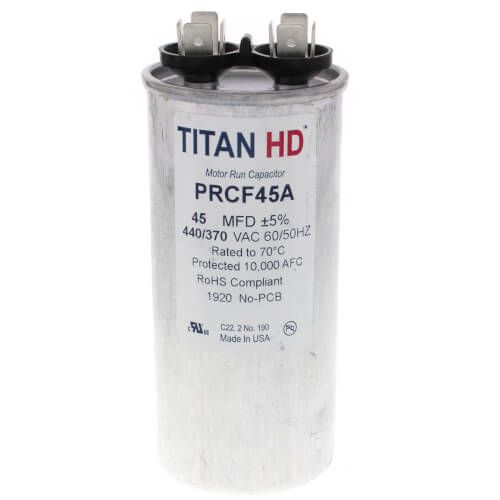 TITAN HD PRCF45A - 45 MFD Round Motor Run Capacitor (440V)