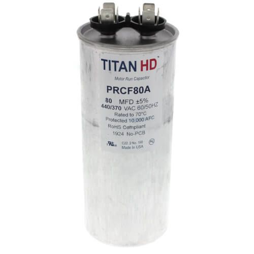 Tiatan Pro PRCF80A - 80 MFD Round Motor Run Capacitor (440/370V)