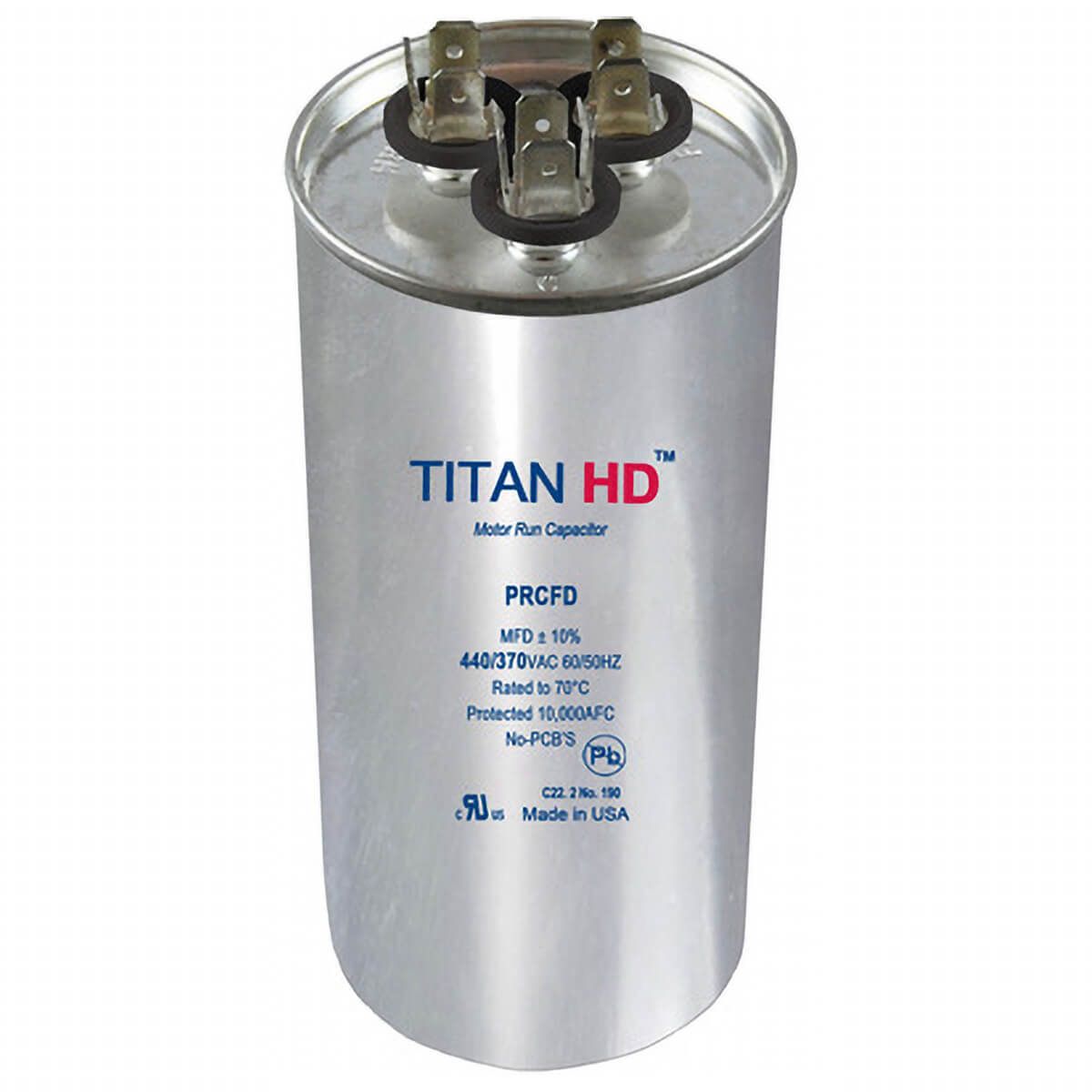 TITAN HD PRCFD105A - 10/5 MFD Round Dual Motor Run Capacitor (440/370V)