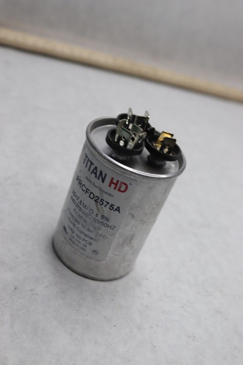 TITAN HD PRCFD2575A - 25/7.5 MFD Round Dual Motor Run Capacitor (440/370V)