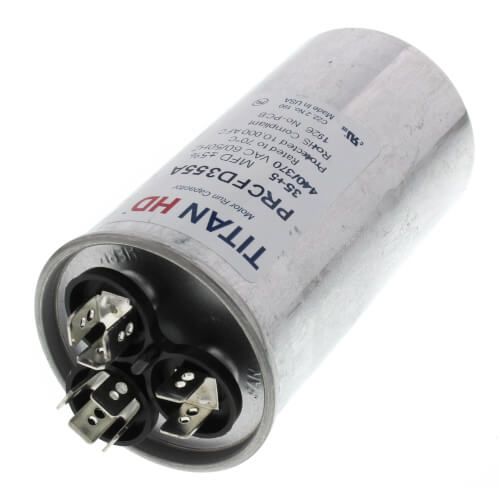 Titan HD PRCFD355A - 35/5 MFD Round Dual Motor Run Capacitor (440/370V)
