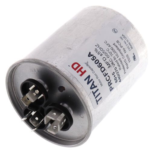 Titan HD PRCFD605A - 60/5 MFD Round Dual Motor Run Capacitor (440/370V)