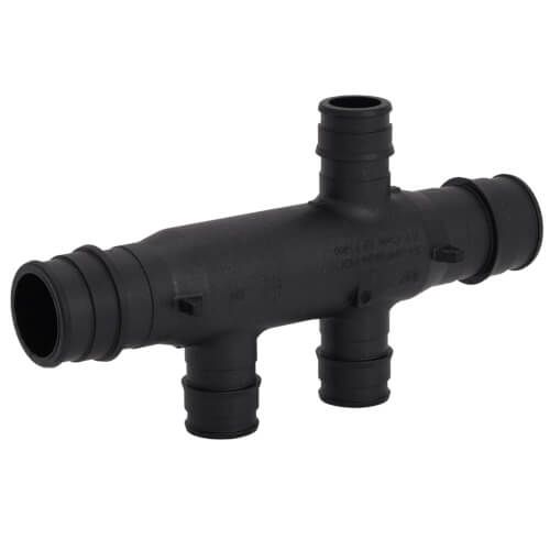 Uponor Q2337557 - EP Flow-Through Opposing Port Multi-Port Tee, 3 Outlets, 3/4"