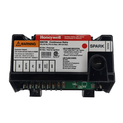 Lennox 30W33 - Honeywell S8670K3000/B 2 Rod Intermittent Pilot Control, 24 Volts