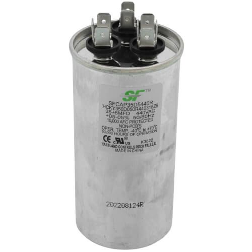 Trane SFCAP35D5440R - Round Run Capacitor - 35/5 MFD, 440V