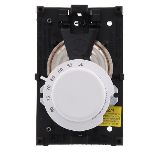 Honeywell Home T4398A1021 - 120/208/240/277v SPST Diaphragm Electric Heat Thermostat In White Includes Thermometer, Range Stops & Locking Cover Screws 50-80F