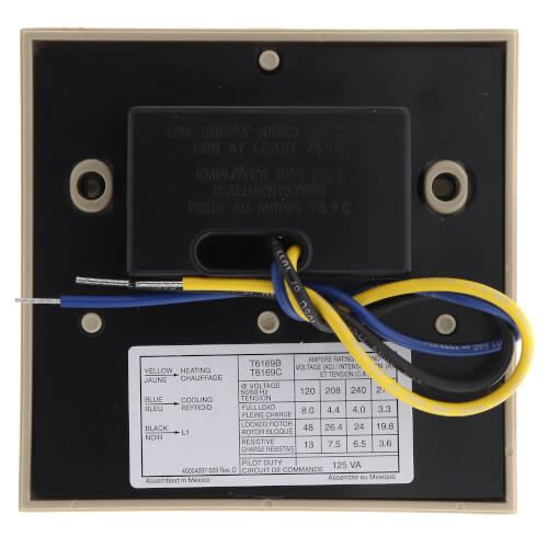 Honeywell T6169B4017 - Fan Coil Thermostat, 2 Pipe Remote Heat/Cool changeover, w/ Thermometer (Tan)